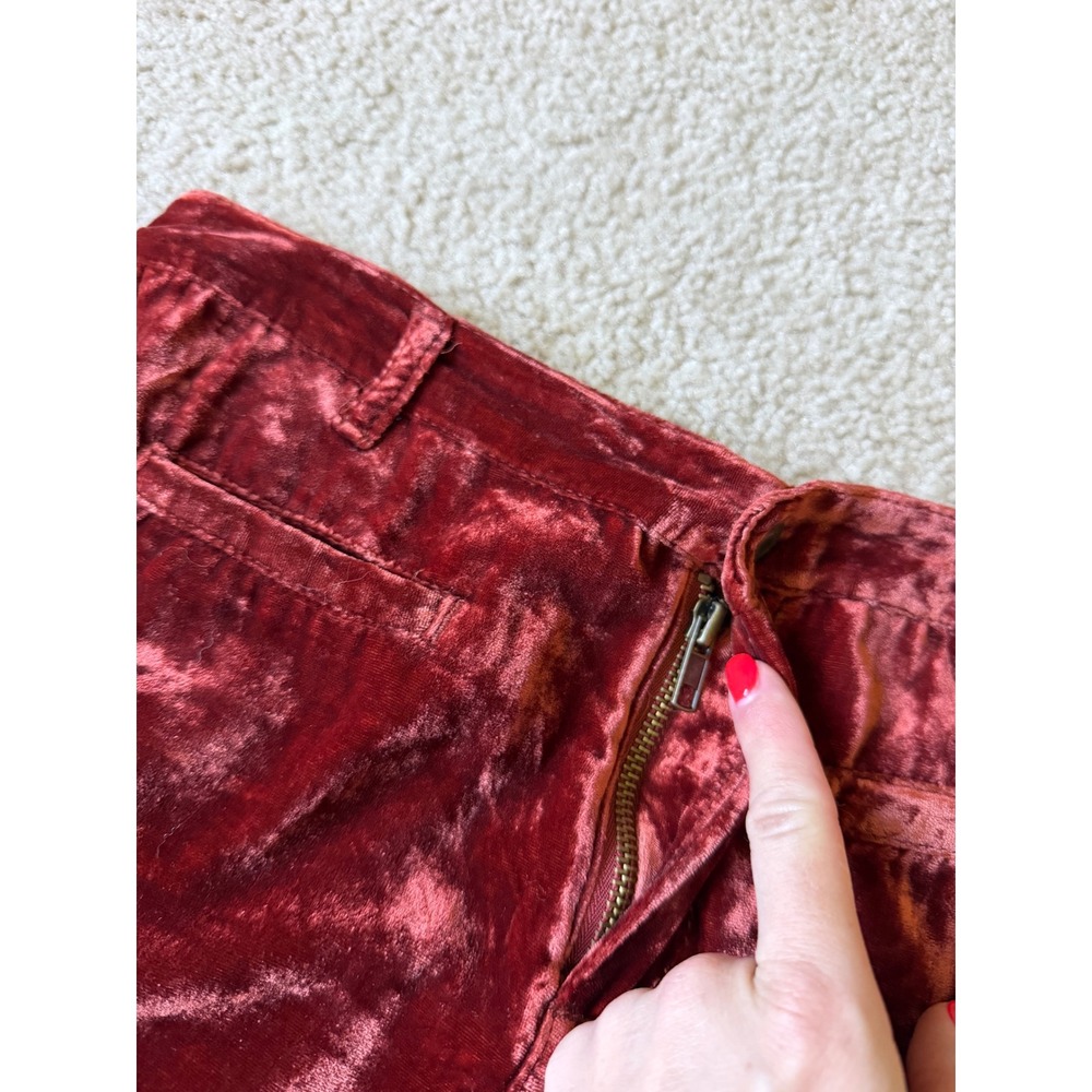 Free People Pants Wide Leg Echoes in Rain Velvet Boho Rustic Brown 28 - Picture 10 of 11